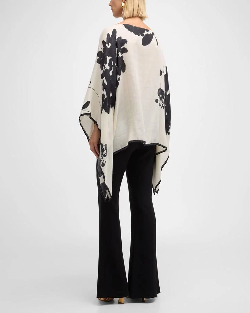 Rani Arabella Placed Flower Cashmere-Blend Printed Poncho 4