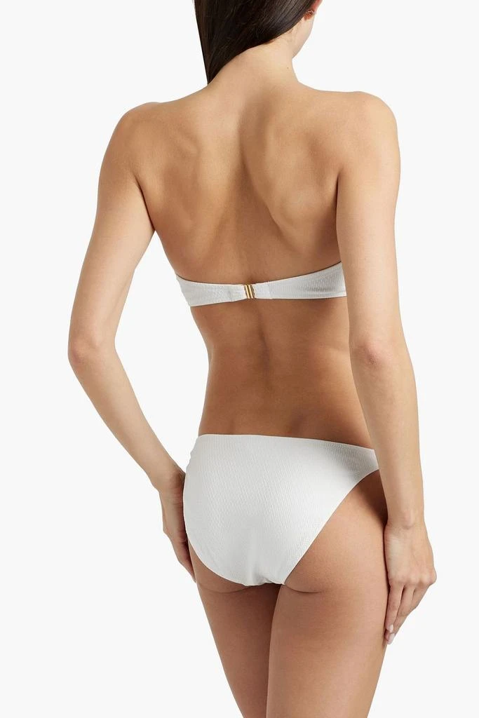 MELISSA ODABASH Alba stretch-seersucker bandeau bikini top 3