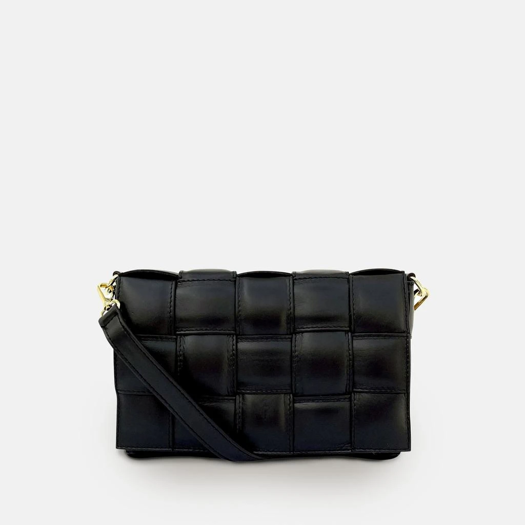 Apatchy London Black Padded Woven Leather Crossbody Bag 1