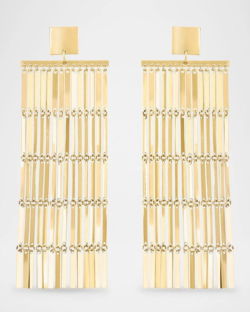 LANA Laser-Cut Rectangle Chandelier Earrings in 14K Gold 1
