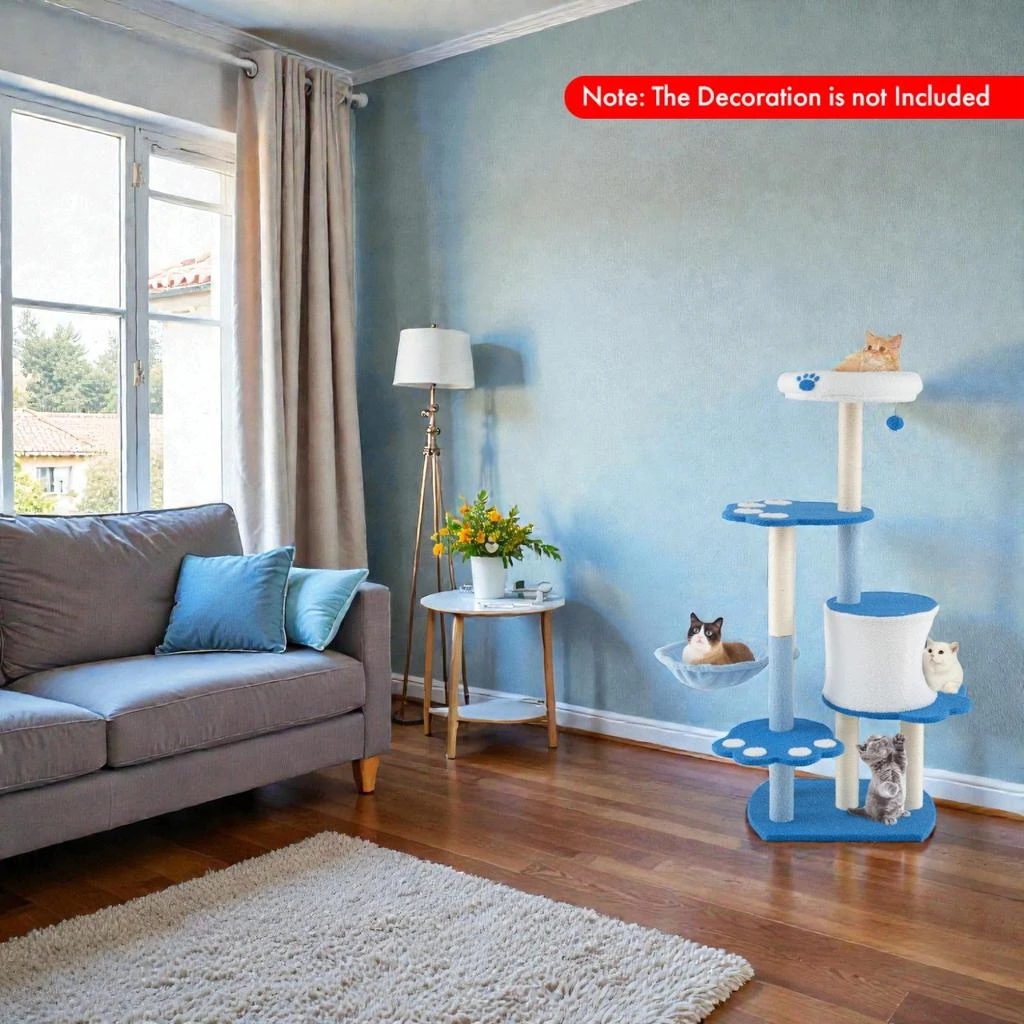 Hivvago 54" Contemporary Indoor Cat Tower for Stylish Felines 2