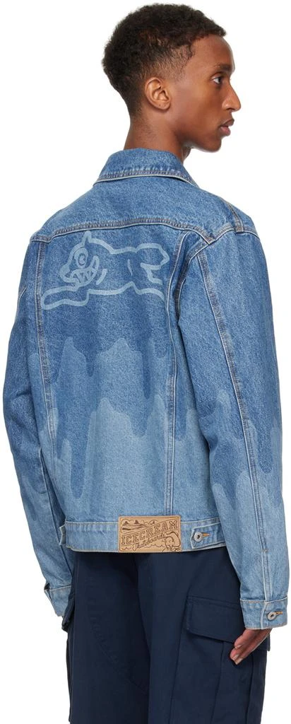 Icecream Blue Lazer Drip Denim Trucker Jacket 3
