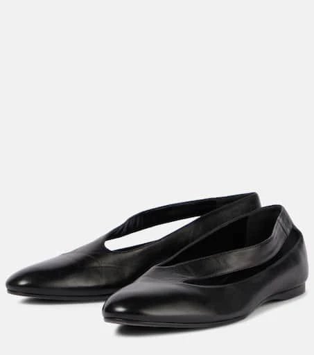 Khaite Diana cutout leather ballet flats 4