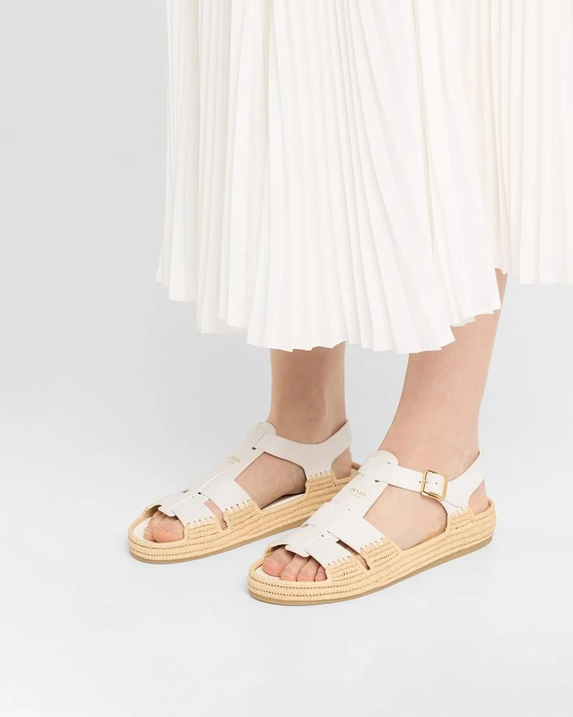 Prada Leather Fisherman Espadrille Sandals 3