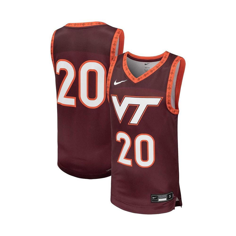 Nike Big Boys #20 Maroon Virginia Tech Hokies Team Replica Basketball Jersey