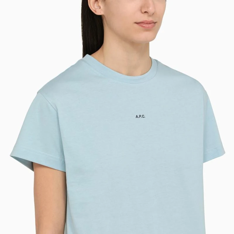 A.P.C.  LIGHT BLUE T-SHIRT IN ORGANIC COTTON 4