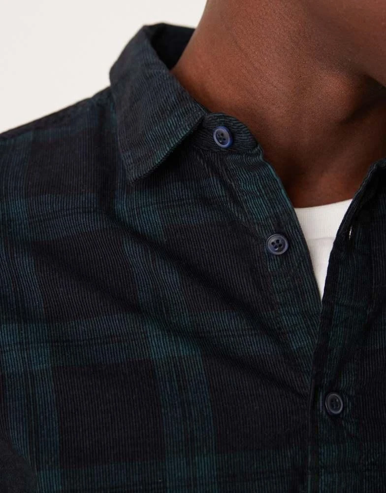 New Look New Look cord check shirt in green and navy 2