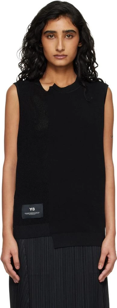 Y-3 Black Gfx Knitted Sweater Vest