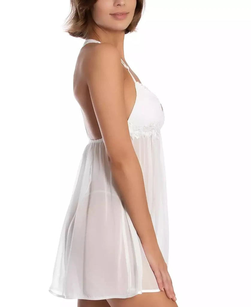 Linea Donatella Juliet Lace-Trim Chiffon Babydoll Chemise Nightgown Lingerie 3