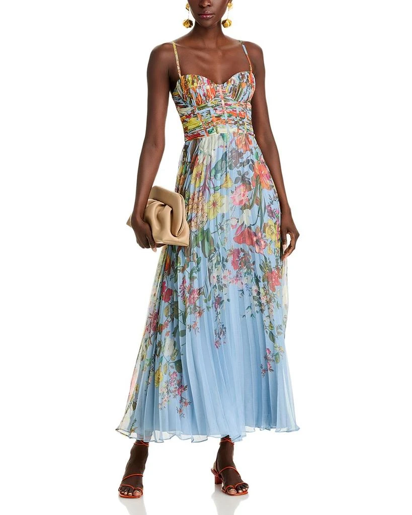 AQUA Pleated Floral Dress - Exclusive 1