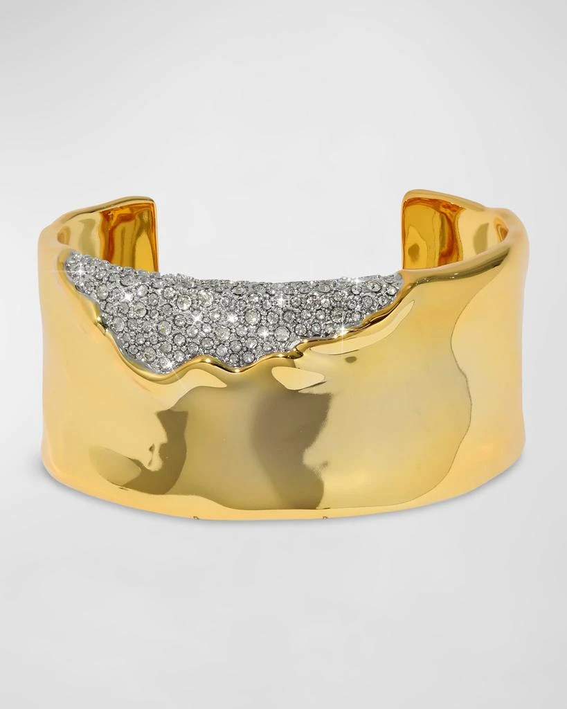 Alexis Bittar Solanales Gold Crystal Wide Cuff Bracelet 1