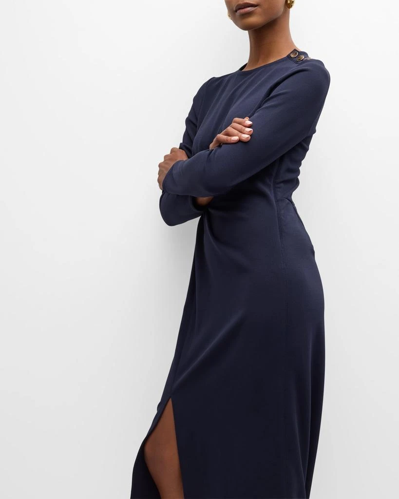 Tanya Taylor Robinette Knotted Long-Sleeve Midi Dress 6