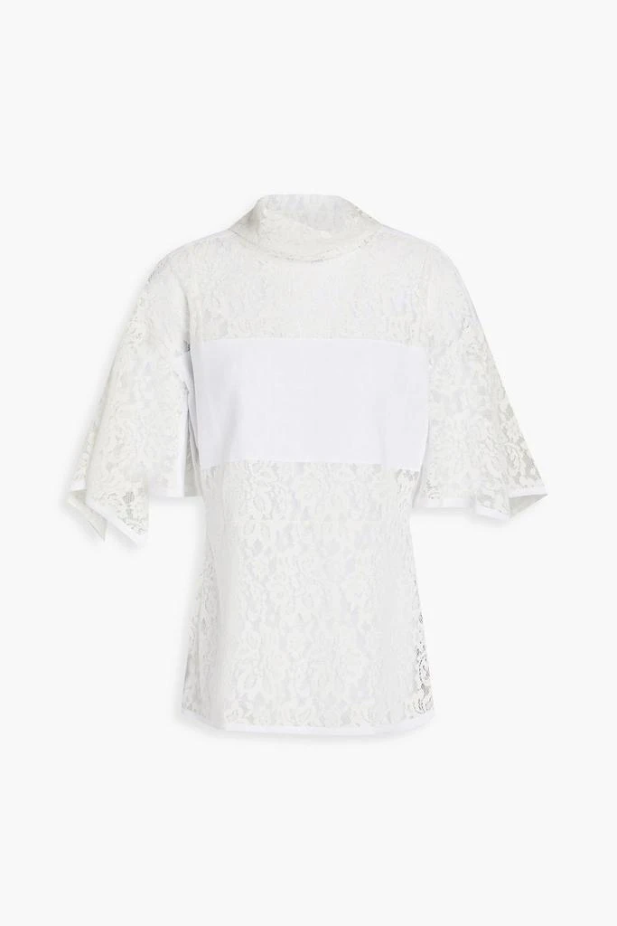 3.1 PHILLIP LIM Crepe de chine-paneled flocked lace blouse 1