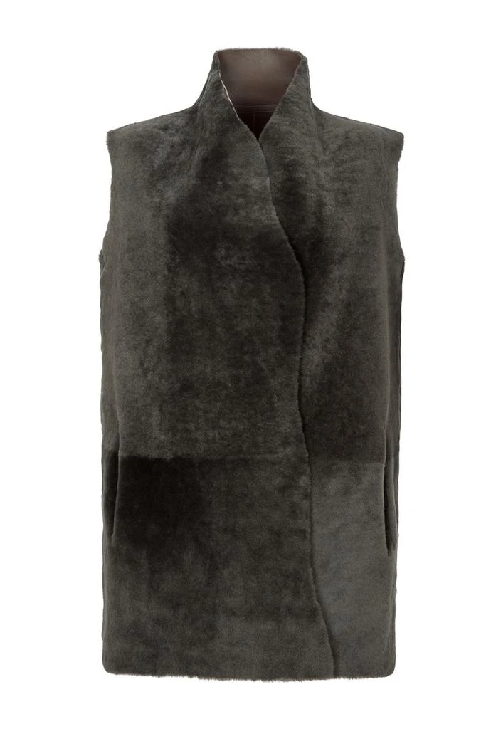 Gushlow & Cole Natural edge mid-length shearling gilet 1