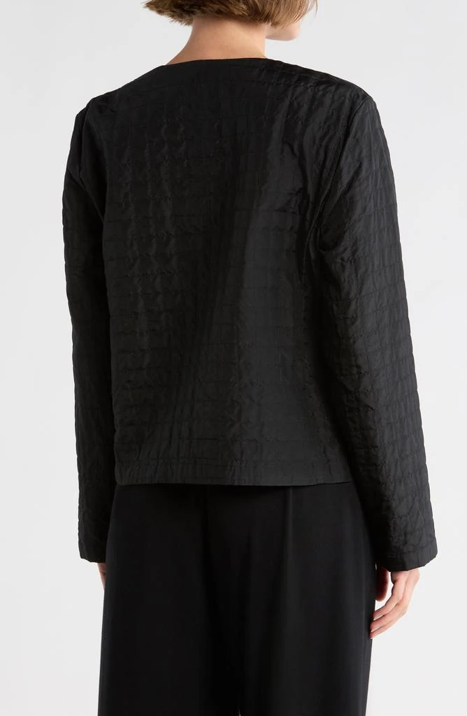 Eileen Fisher Silk Habutai Quilted Round Neck Jacket 2