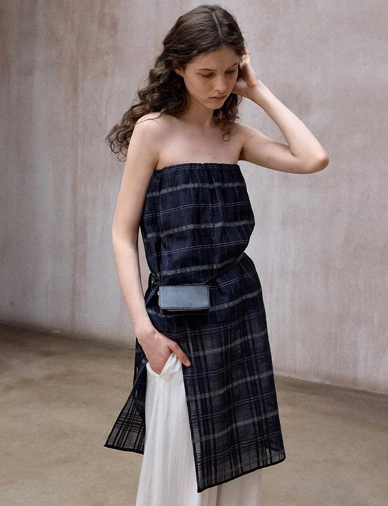 Pixie Market Navy Plaid Tube-Tunic Top-PREORDER 3