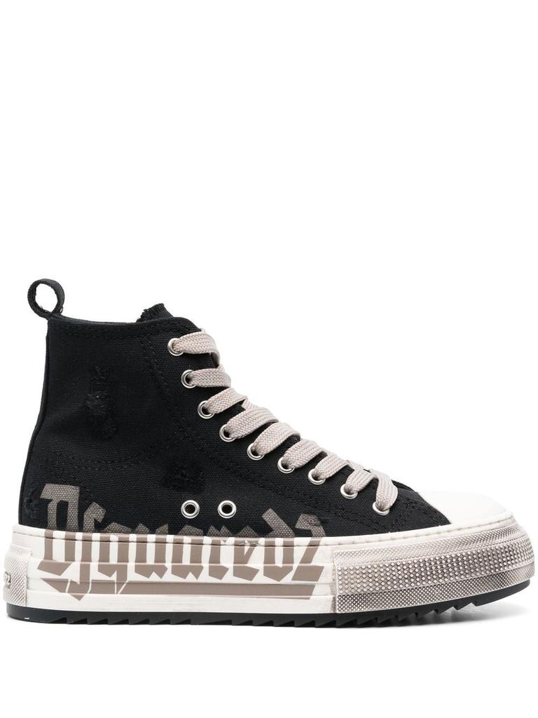 DSQUARED2 logo-print platform sneakers - women -  -  - Black