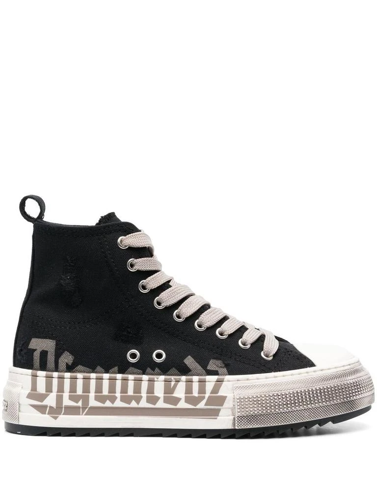 DSQUARED2 logo-print platform sneakers - women -  -  - Black 1