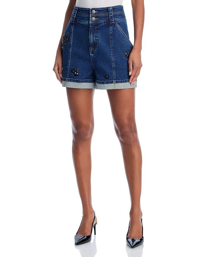 Cinq à Sept Embellished Shorts in Oceane