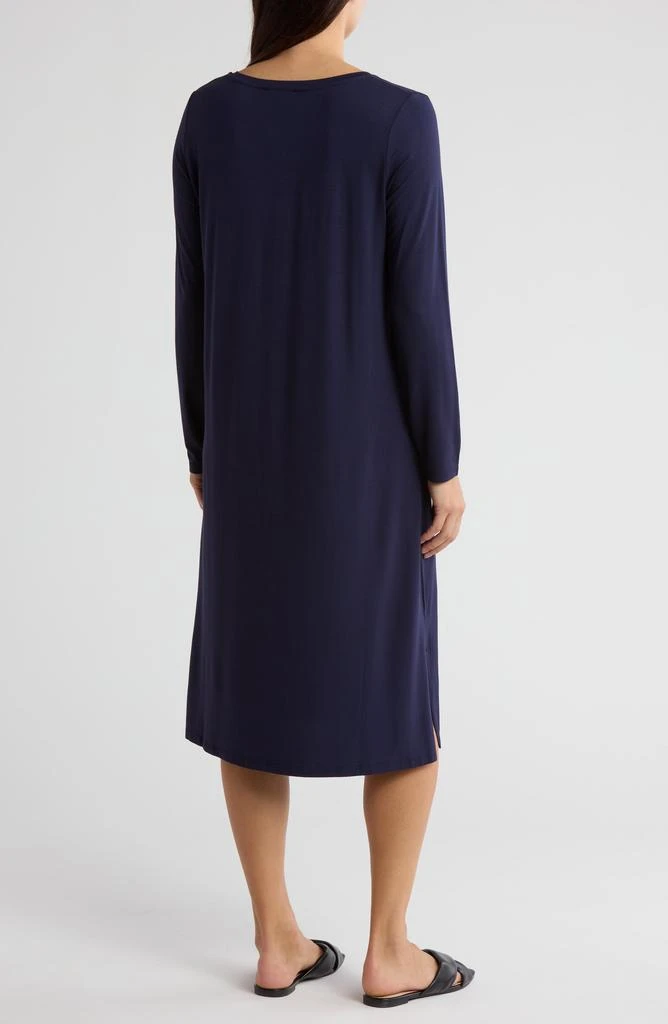 Eileen Fisher V-Neck Long Sleeve Jersey Midi Dress 2