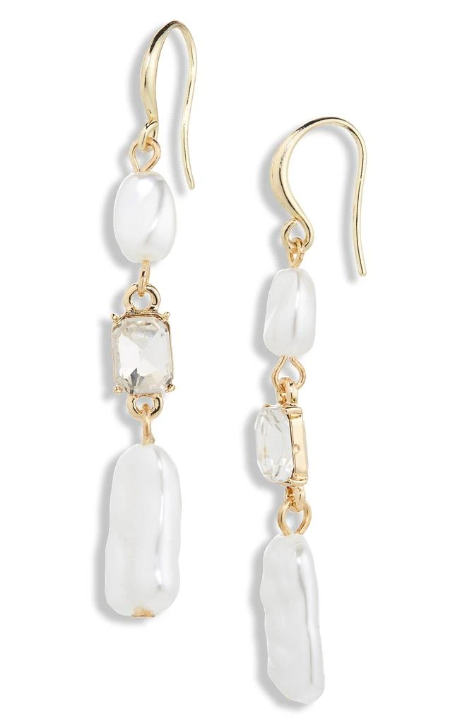 Cara Faux Pearl 
Crystal Drop Earrings