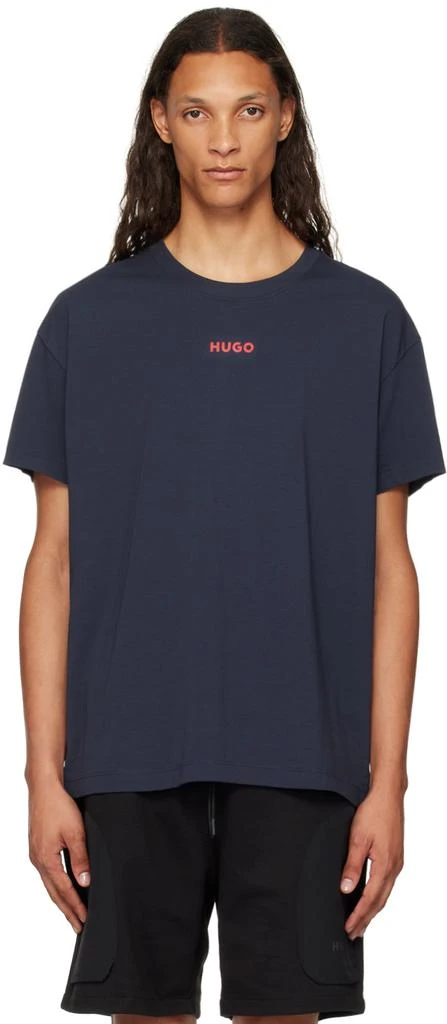Hugo Boss Navy Printed Logo T-Shirt 1