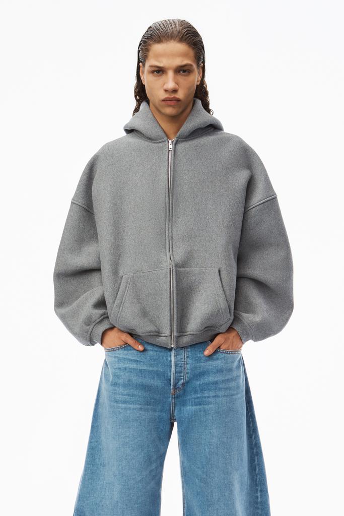 Alexander Wang STAR ZIP UP HOODIE IN DENSE FLEECE