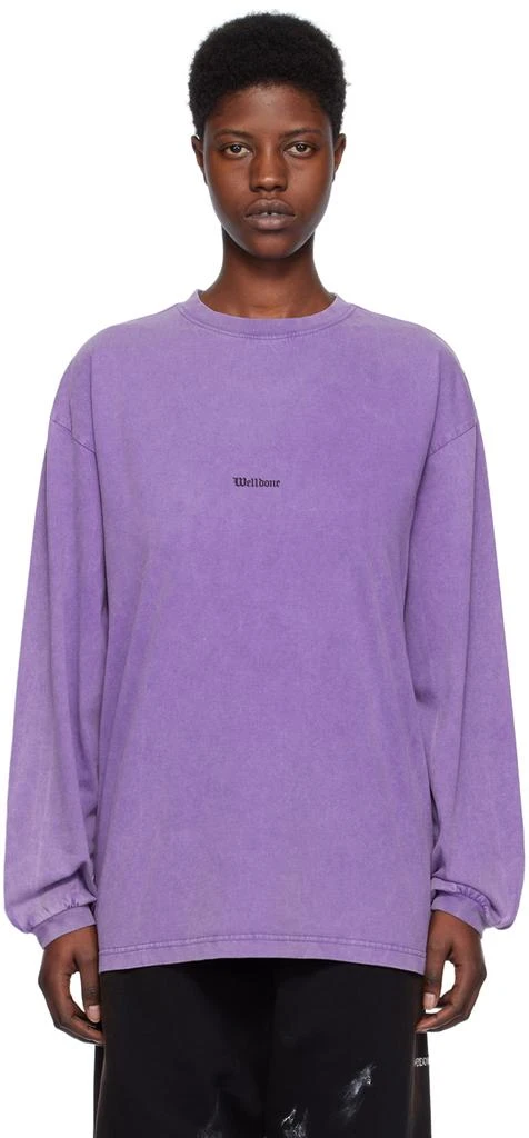 We11done Purple Vintage Horror Long Sleeve T-Shirt 1