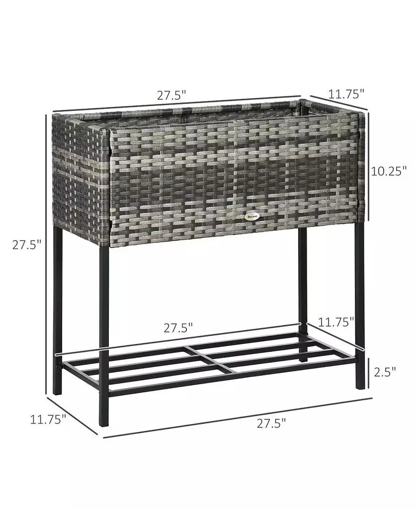 Chic Crate Outsunny Elevated Planter Box with Rattan Look 6