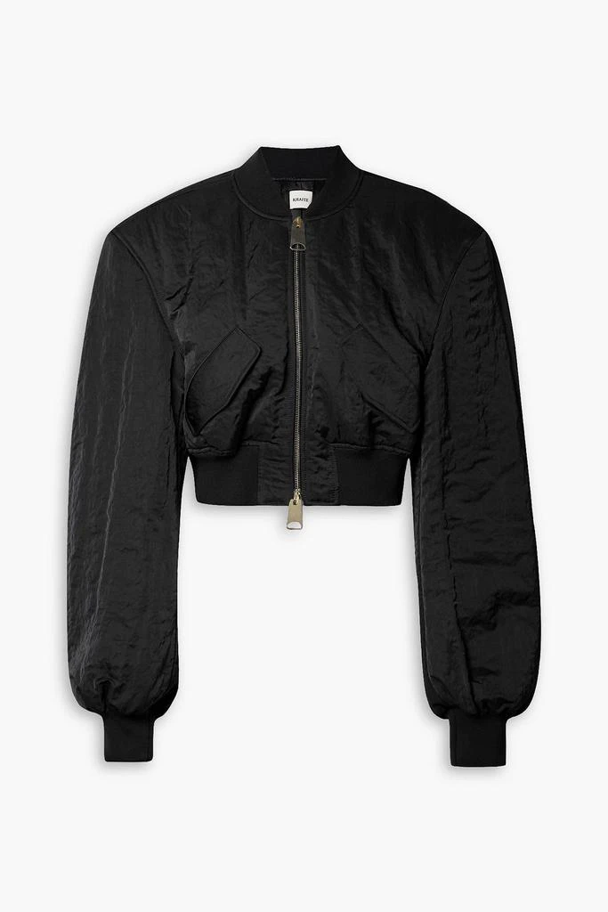 Khaite Reggie cropped crinkled-shell bomber jacket 1