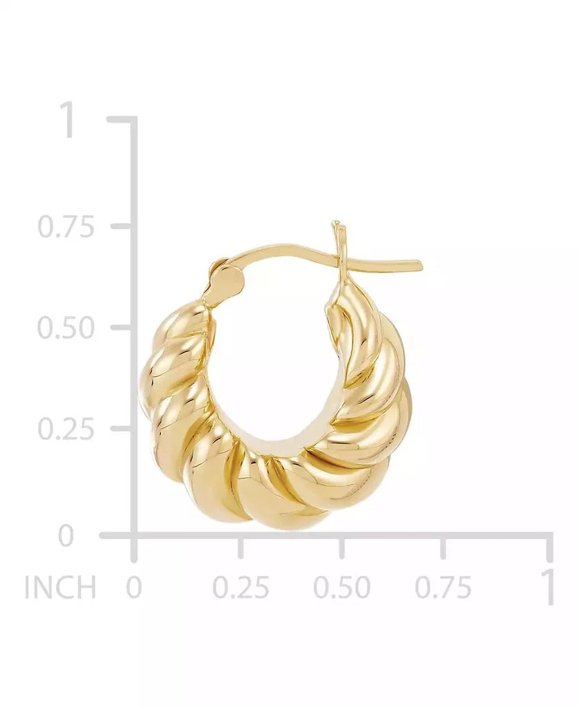 Macy's Polished Shrimp Design Hoop Earrings in 14k Yellow Gold 4
