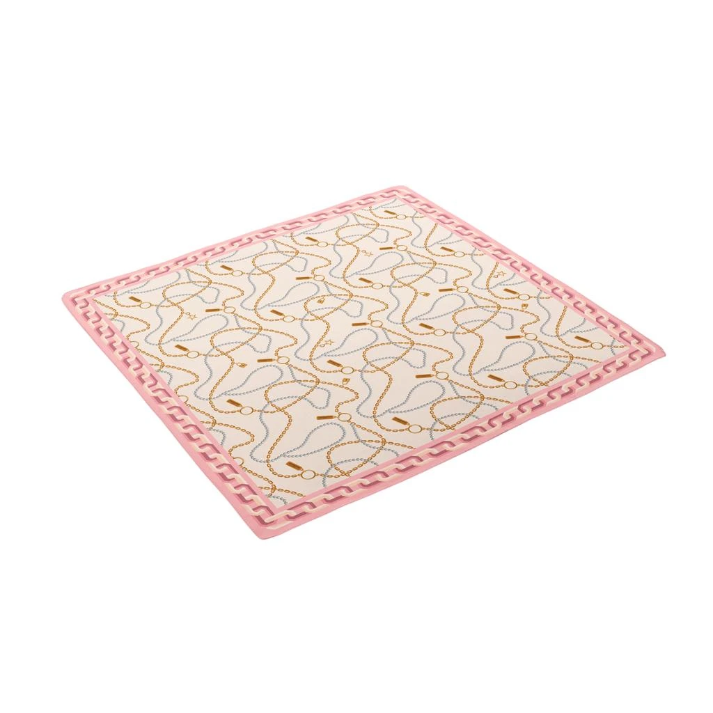 LePARMENTIER Paris Heritage Chain and Pearls Silk Square Scarf 2