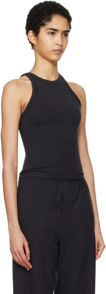 SKIMS Black Cotton Jersey Crew Neck Tank Top 2