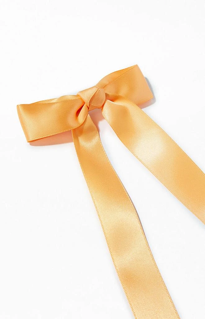 LA Hearts Orange Satin Bow Barrette 2