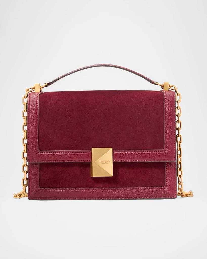 Kate Spade deco pebbled leather & suede shoulder bag 1