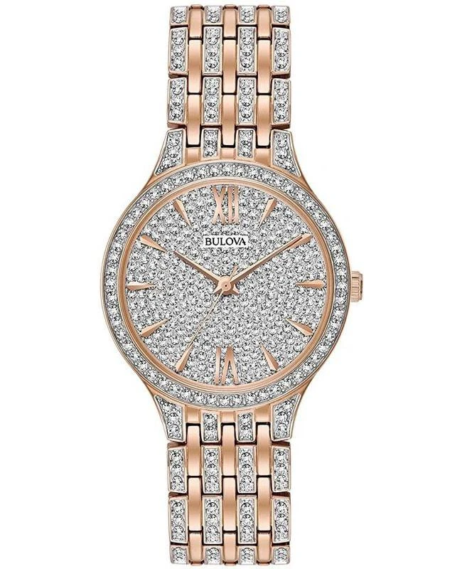 Bulova Bulova Phantom Crystal Dial Rose Gold Stainless Steel Women's Watch 98L235 1