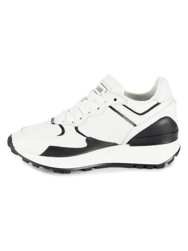 Roberto Cavalli Logo Leather Low Top Running Sneakers 4