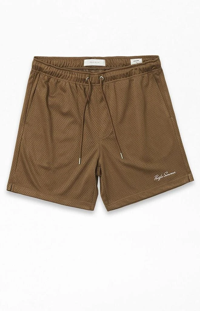 PacSun Brown Mesh Basketball Shorts 1