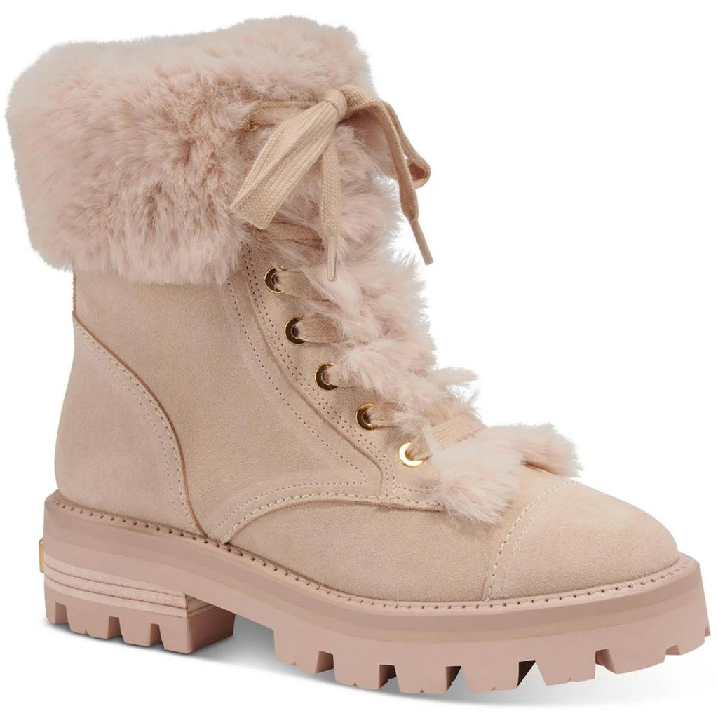 Kate Spade Merritt Winter Womens Leather Faux Fur Combat & Lace-up Boots 5