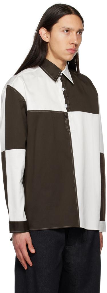 3MAN Brown & White Colorblock Polo