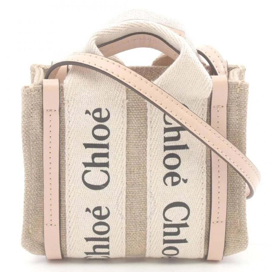 Chloé Nano Woody Linen Canvas Tote 1