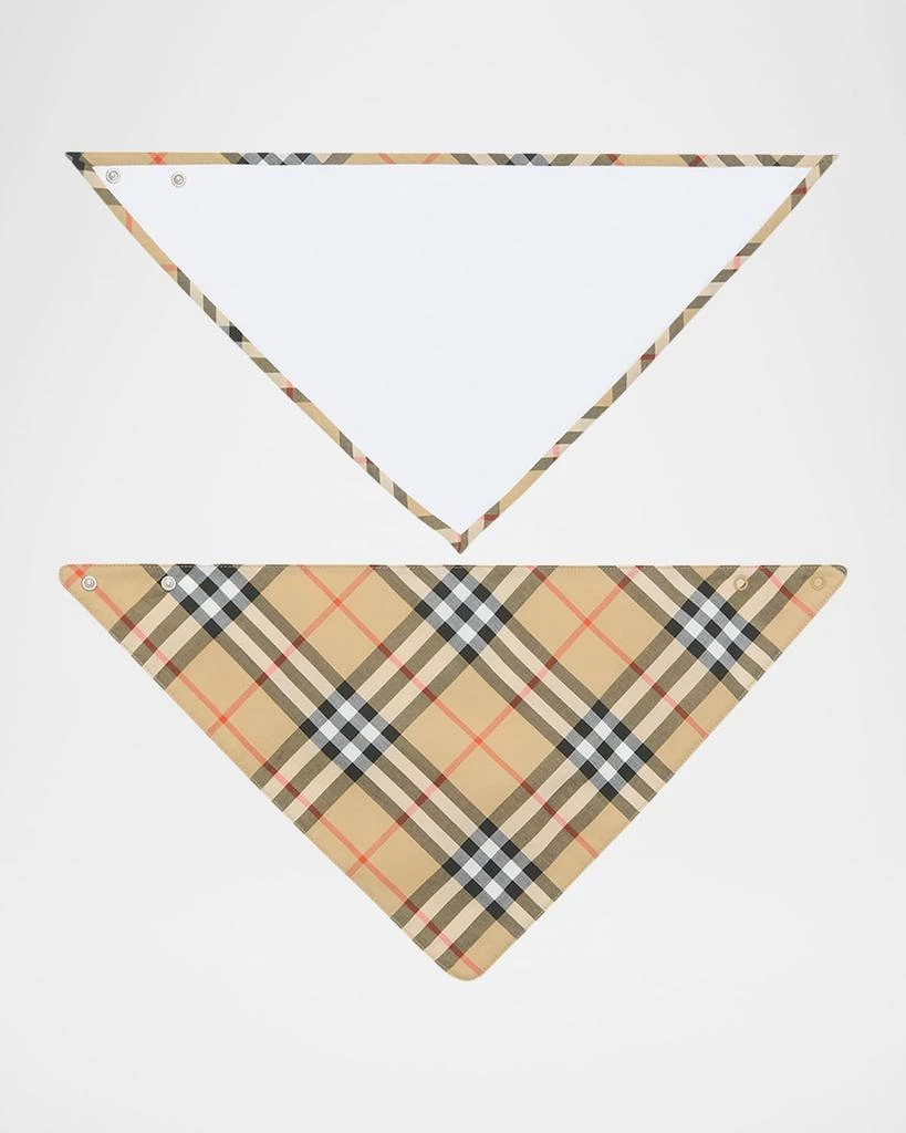 Burberry Kid
s Check Cotton Two-Piece Bib Set, Size 0M-24M