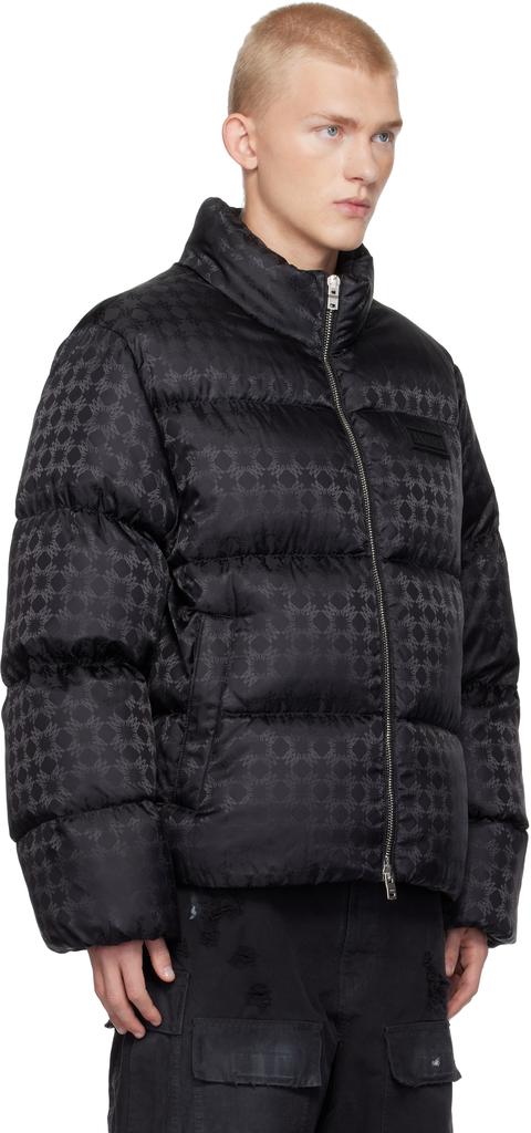 AMIRI Black MA Quad Jacquard Down Jacket - Coats - BeyondStyle AMIRI Black MA Quad Jacquard Down Jacket - Coats - BeyondStyle