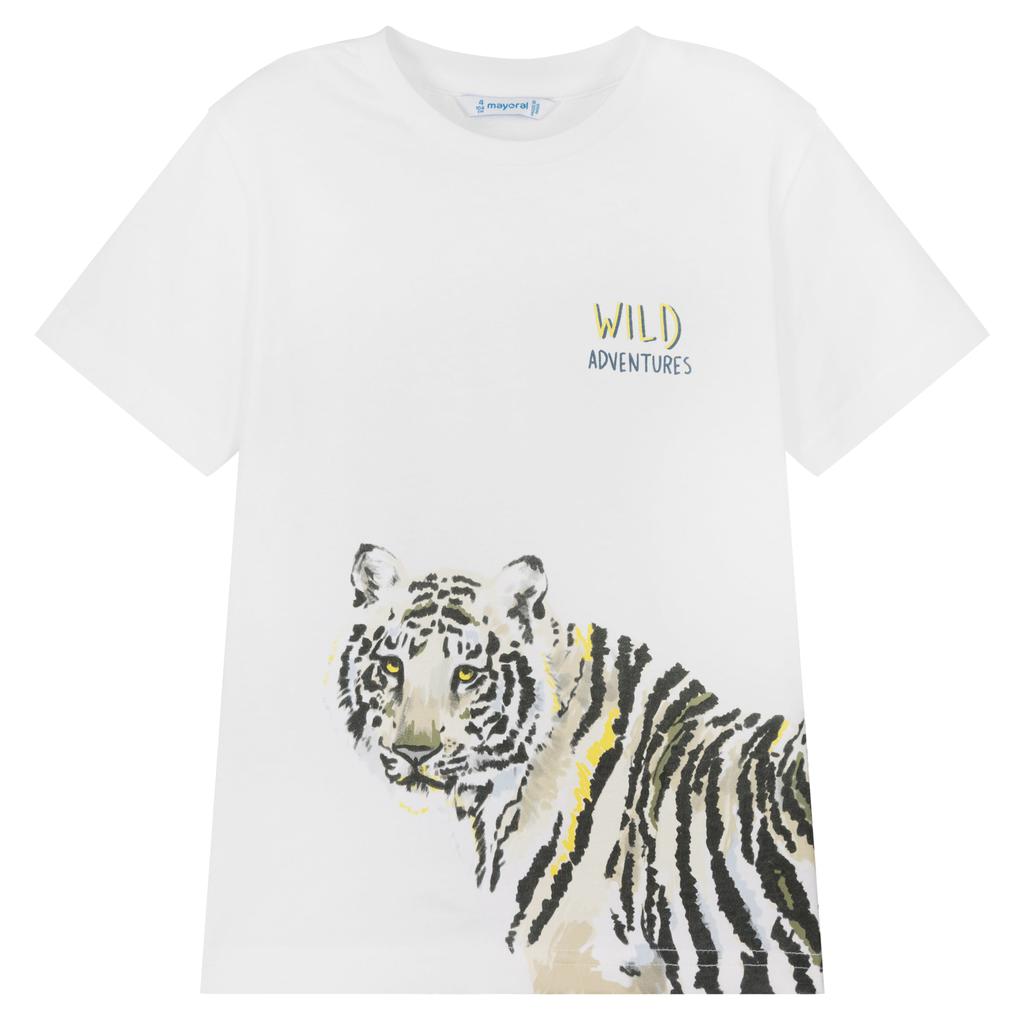 MAYORAL White Wild Tiger Graphic T-Shirt