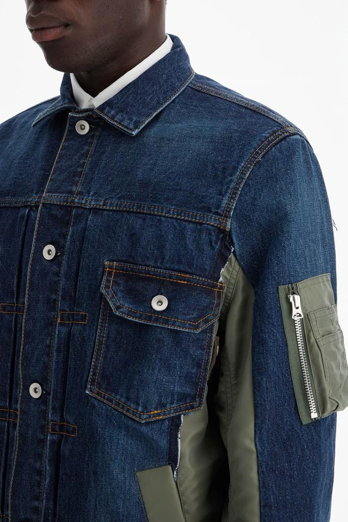 Sacai denim and nylon jacket for men 4