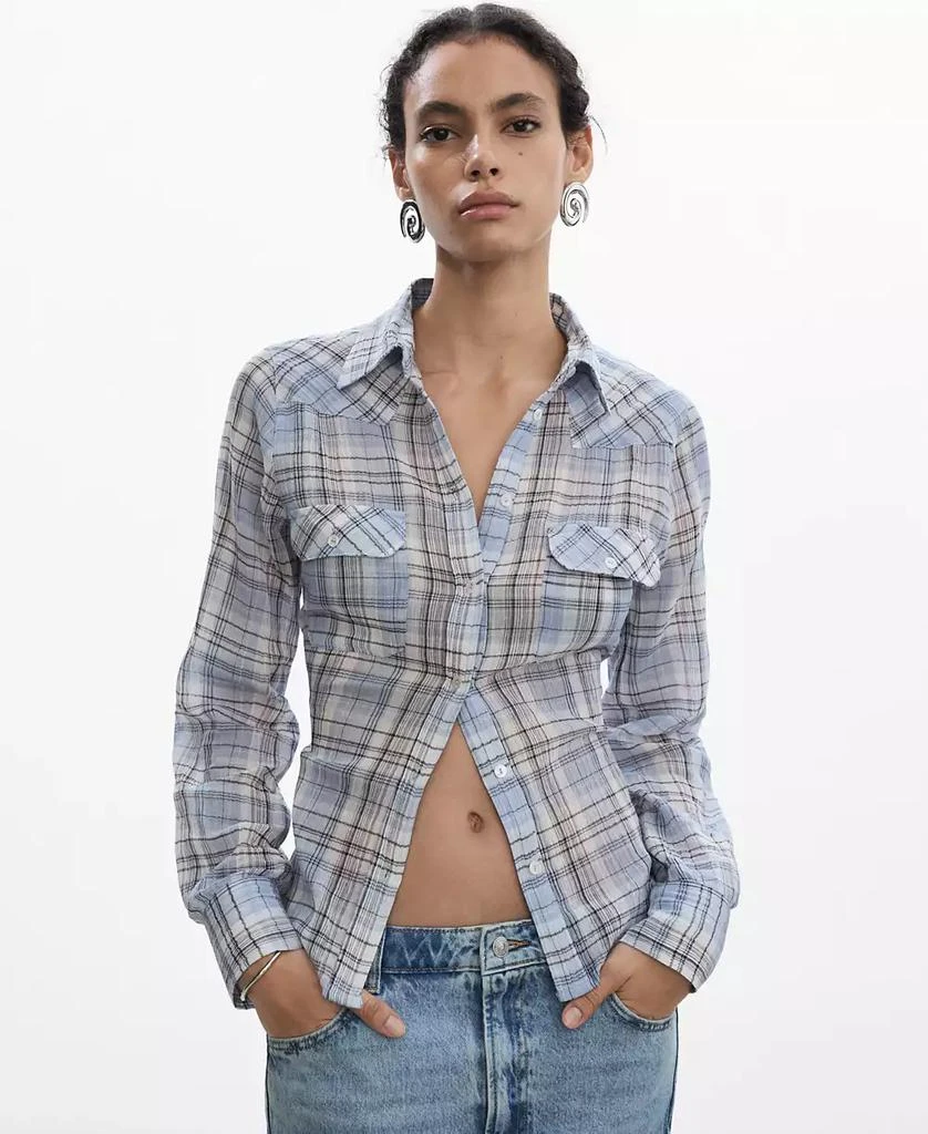 Mango Women's Check Cotton Shirt 1
