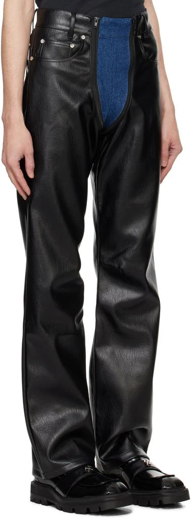 GmbH Black & Blue Lata Faux-Leather Denim Jeans 2