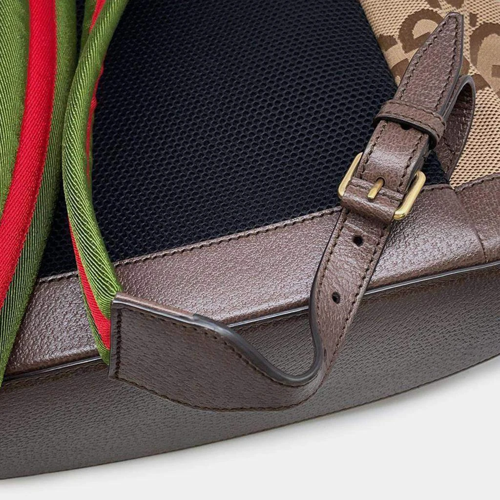 Gucci Gucci Brown/Beige Canvas Leather Jumbo GG Backpack 9
