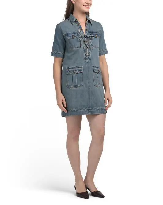 ZADIG & VOLTAIRE Denim Short Sleeve Mini Dress