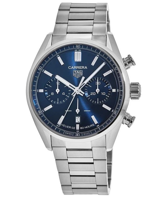 TAG Heuer Tag Heuer Carrera Calibre Heuer 02 42mm Automatic Chronograph Blue Dial Steel Men&apos;s Watch CBN2011.BA0642 1